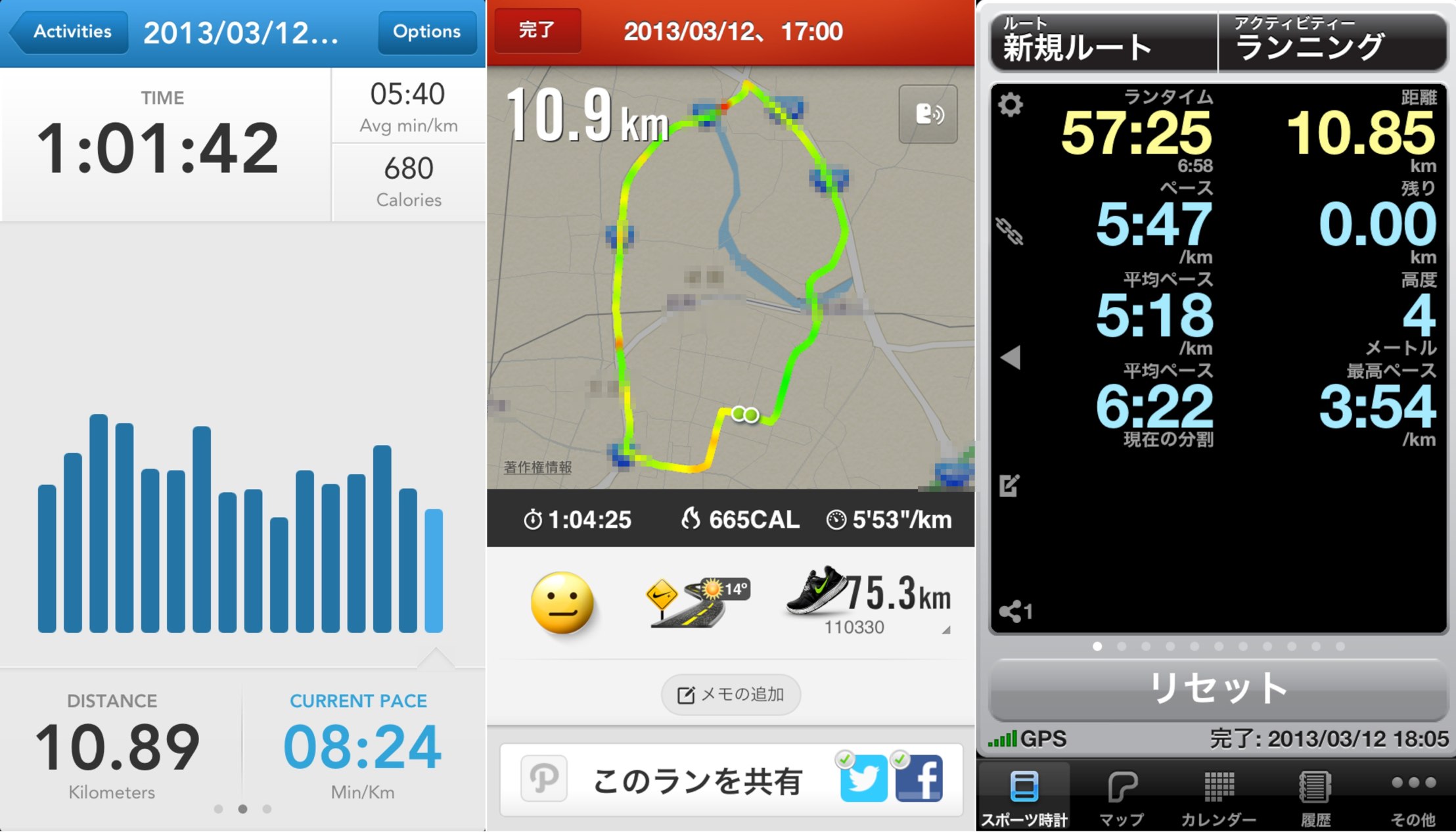 ランニング結果